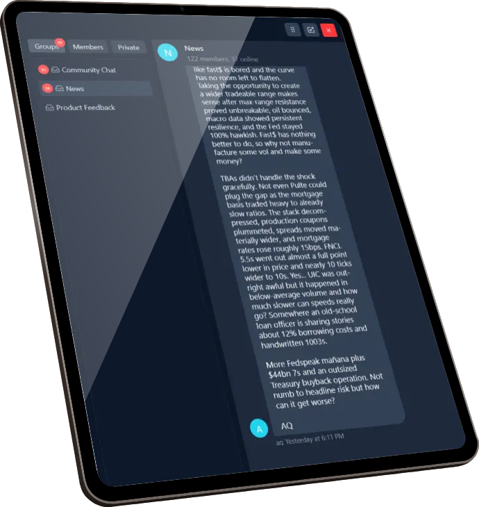 Live News and Chat on a tablet